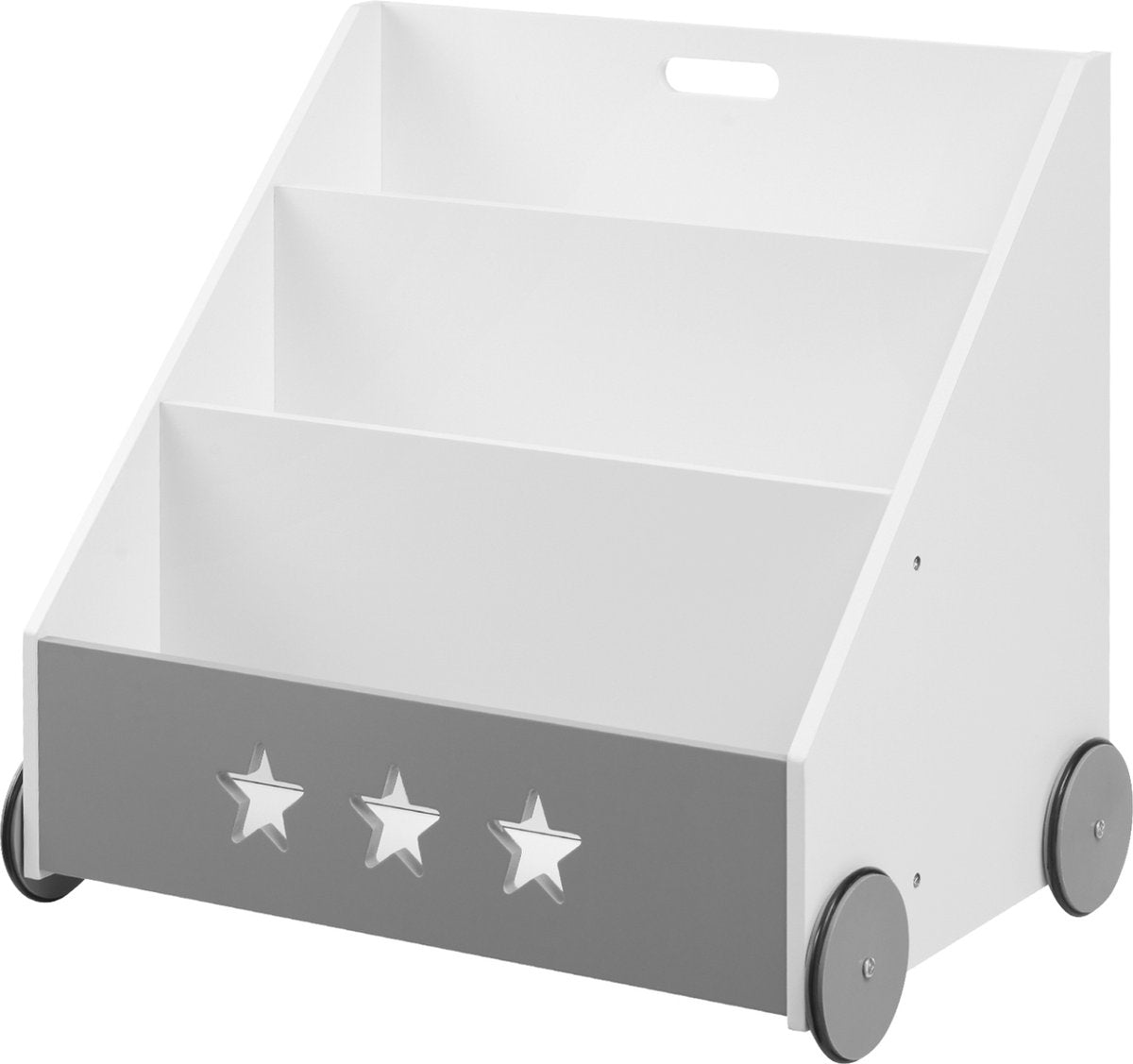 Happyment Speelgoedkast Niva - Voor kinderen - Wit - Opbergkast - Boekenkast kind - Kinderkamer - Boekenrek - Hout