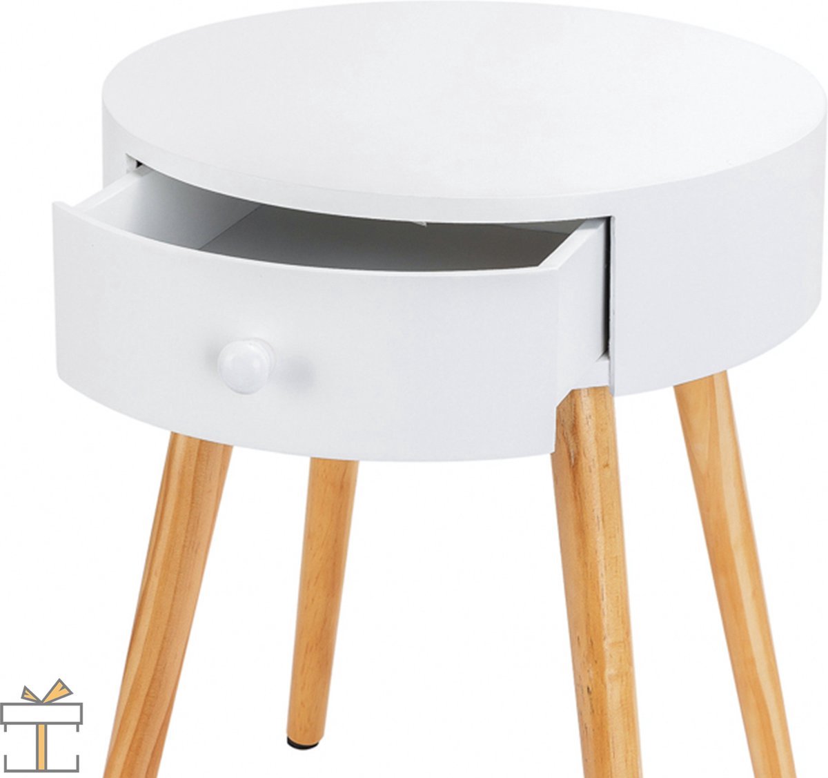 Bolt Edge Ladekast - Modern - Nachtkastje - Bureau - Wit - 38x38x48cm