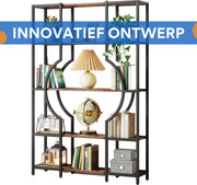 Boekenkast Manivo - Bruin - Boekenrek - 5 lagen - Woonkamer, slaapkamer en kinderkamer - Hout - 175cm