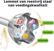 Happyment 4-in-1 Staafmixer Set - Hakmolen - Hand Blender - 6 snelheden - 1200W - Incl. Accessoires