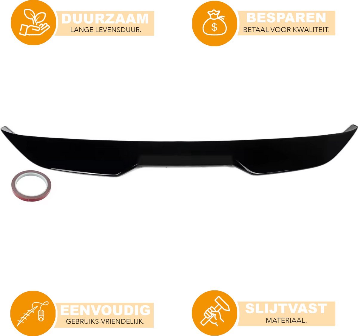 Spoilerlip Luxtra - Kofferbak Spoiler Vleugel Lip - Voor BMW G42 230i/M240i (2022-2024) - Gloss Zwart - Auto accessoires