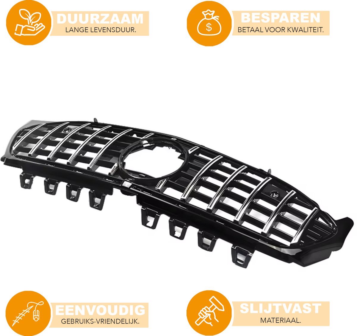 Racecore GTGrille - Chroom/Zwart - Voor Mercedes CLA-Klasse W118 (2020) - Auto Accessoires