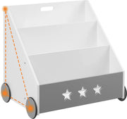 Happyment Speelgoedkast Niva - Voor kinderen - Wit - Opbergkast - Boekenkast kind - Kinderkamer - Boekenrek - Hout