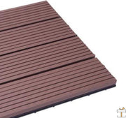 Happyment Vlondertegel 11 stuks - Terrastegel bruin - Terrasplanken - Tuintegel - Balkon, buiten vloer - 30x30cm