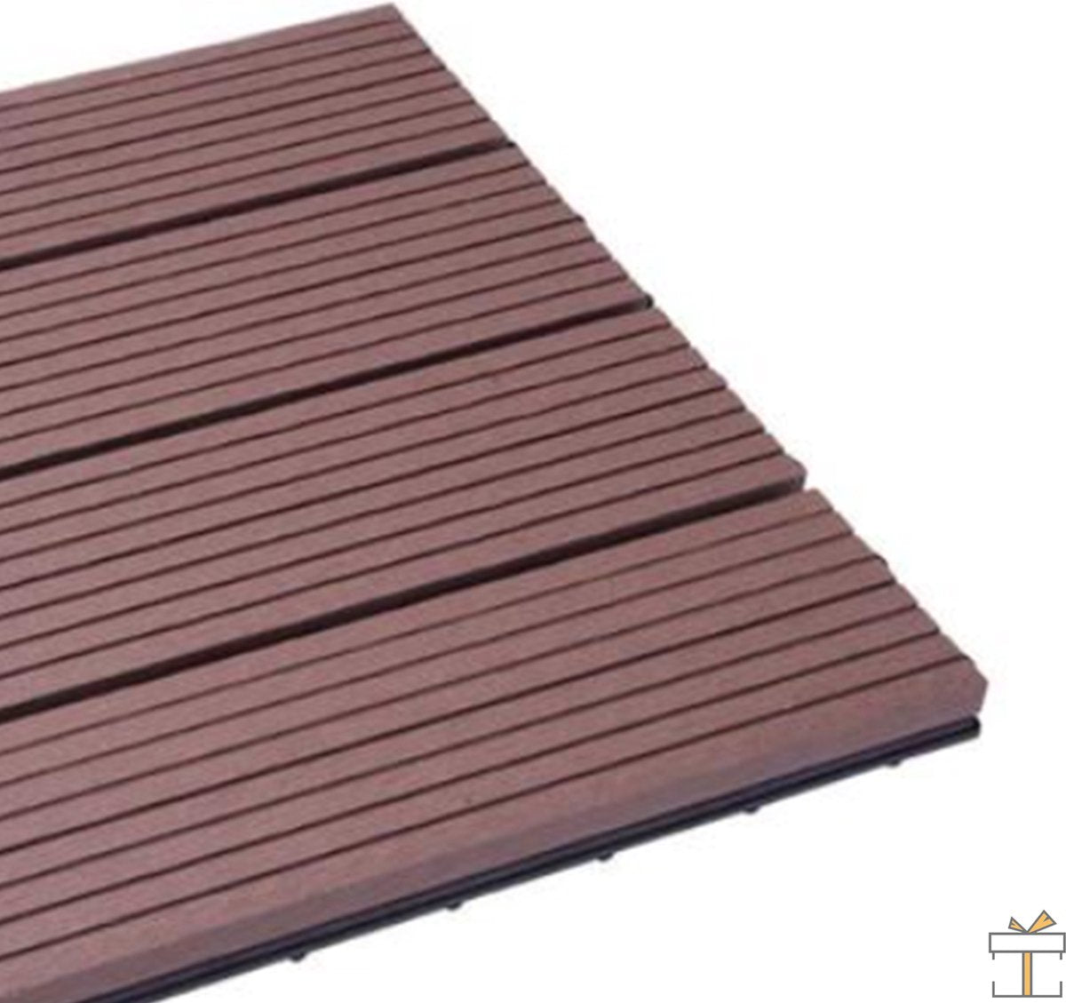 Happyment Vlondertegel 11 stuks - Terrastegel bruin - Terrasplanken - Tuintegel - Balkon, buiten vloer - 30x30cm
