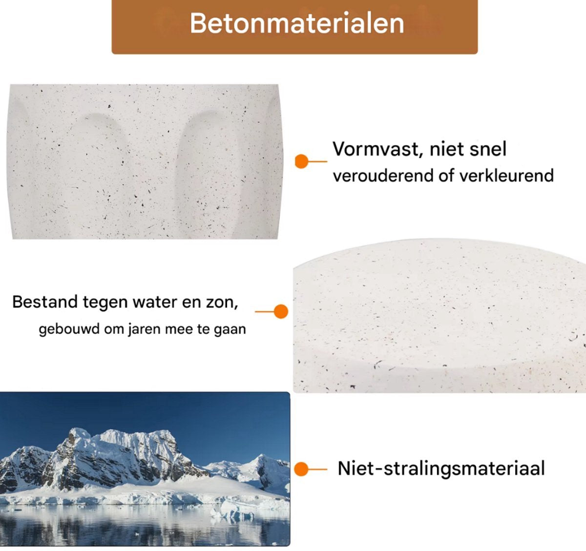 Bijzettafel Opulence - Betonnen Bijzettafel - Voor Tuin, Balkon of Woonkamer - Decoratief Accent met Faux Terrazzo - Lichtgewicht en Uniek Design