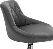 Barkruk Norino deluxe - Industrial - Grey - Barkrukken set van 1 - Barstoel Kruk - Barstoelen met rugleuning - Keukenstoel - In hoogte verstelbaar - Kunstleer
