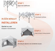 Opvouwbaar tuinhuis - Party tent - Luxe paviljoen - 3x3 m - Wit