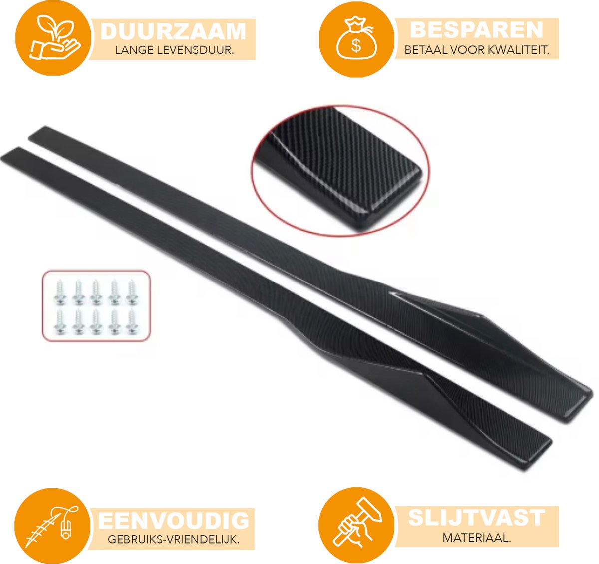 Zijrokken Verlenging - M Sport Carbon Kleur - Auto accessoires - Voor BMW F22 235i/240i F23/F87 M2 Stijl (2014-2020)