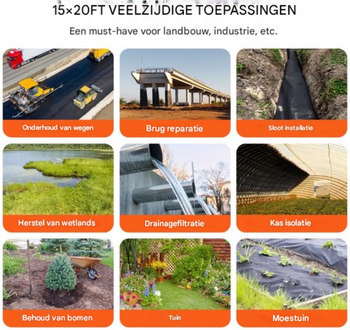 Worteldoek gronddoek - 457x610 cm - Onkruiddoek - Tuin