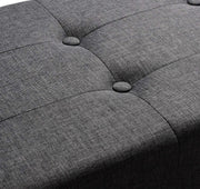 Luxe Opbergbank Fida - Met opbergruimte - Zitbank Poef - Voetenbank - Opbergbox hocker - Zitkist met deskel - Grijs - Stof - 110x37.5x38cm