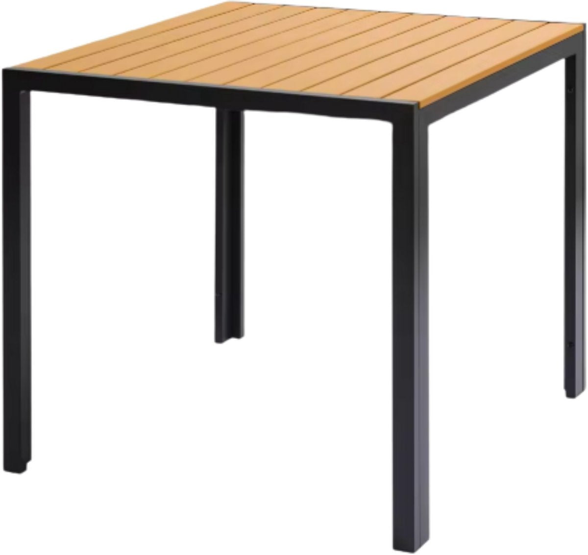 Tuintafel Vaylen - Aluminium - Voor binnen en buiten - Vierkante vijzettafel tuin - Zwart - Bistrotafel - Eettafel - Hitte- en Weerbestendig - Houtlook