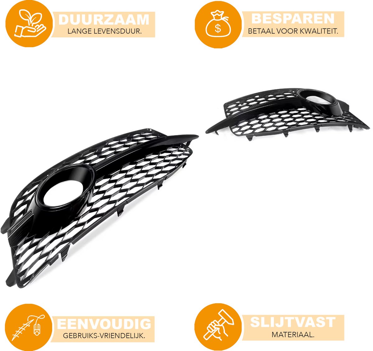 Grille - Voor Audi Q3 S-Line 2011-2015 - Auto accessoires - Mistlichtgrille - Honingraat grille - Deksel