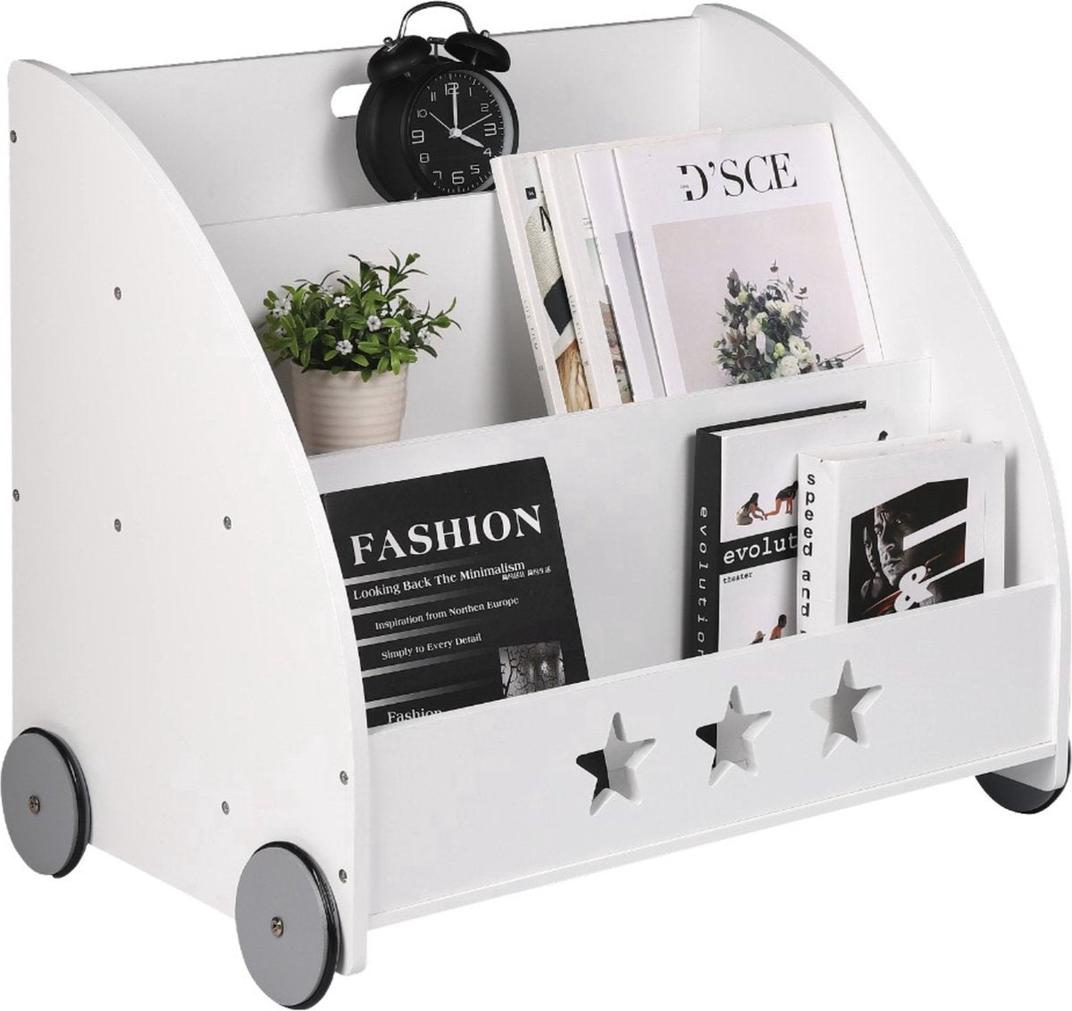 Bolt Edge Opbergkast - Wit - Boekenkast - Kinderkamer - Speelgoedkast - Boekenrek - Hout