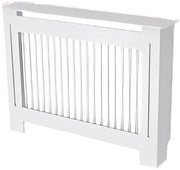Radiatorombouw - 111x92 cm - Ombouw rooster - Verticale panelen - MDF - Stijlvol - Wit