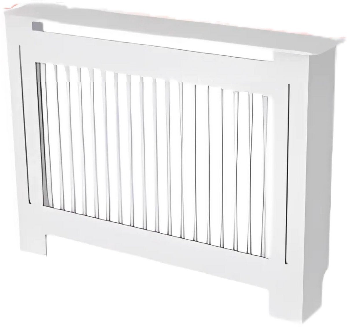 Radiatorombouw - 111x92 cm - Ombouw rooster - Verticale panelen - MDF - Stijlvol - Wit