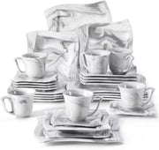 Ornate Bordenset – 6 persoons – 30 delig – Marmerlook Keramisch – Dinerborden – Ontbijtborden