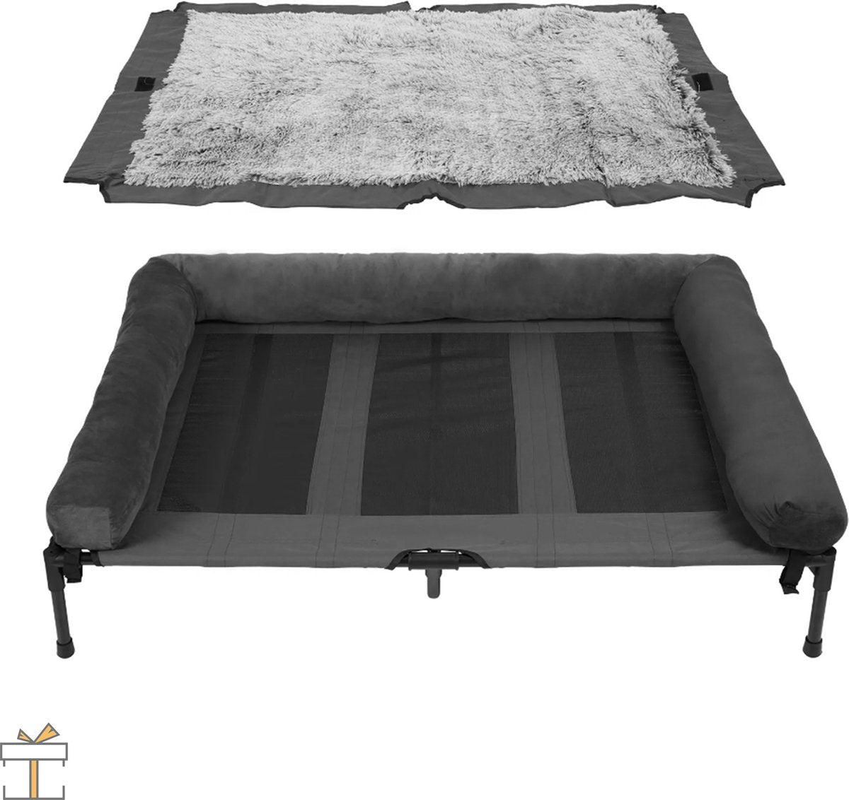 Luxe hondenmand op poten - Hondensofa XXL - 110x80cm - Dierenmand - Zetel bank - Hondenbed orthopedisch - Lounger ligbed