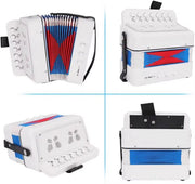 Kinderaccordeon - Speelgoedinstrument - Muziekinstrument voor kinderen - 2-Bass - 7 Noten - Zwart