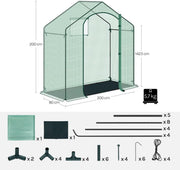 Foliekas Tuinkas - Winterbestendig - PE-folie 135 g/m² - Kweekhuis - Broeikas - Kweekkast voor tomaten & klimplanten - 100x83x150cm Groen