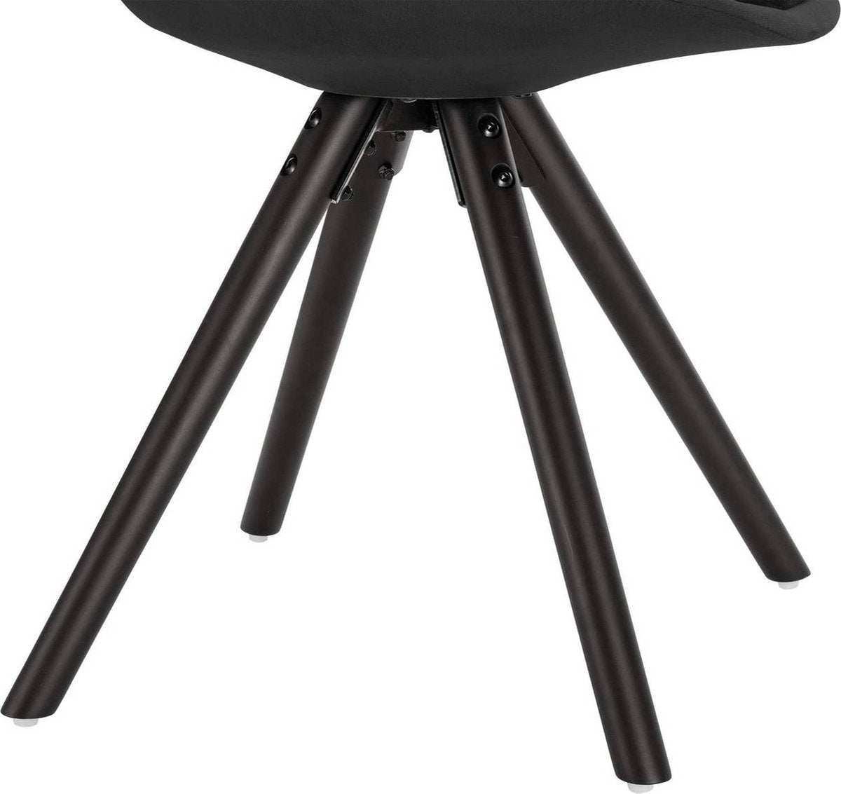Bezoekersstoelen - Zwart Velvet - Houten poten - Zithoogte 46cm - Set van 2