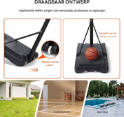 Basketbalpaal Deluxe - Verstelbare basketbalring - 1.2 tot 3 meter hoog - Voor buiten