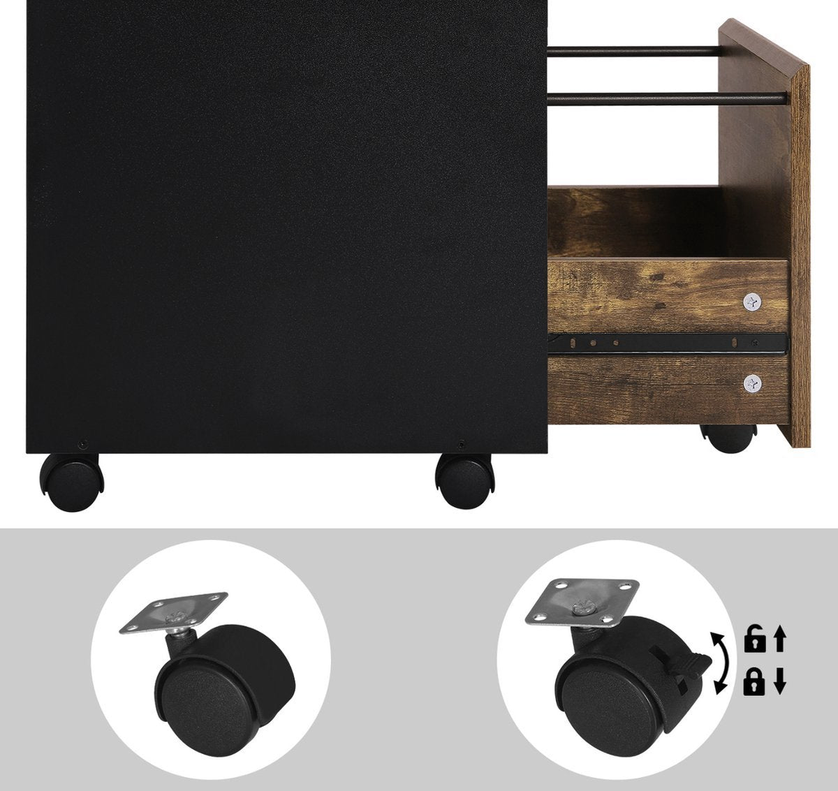 Bolt Edge Archiefkast - Donkerbruin - Hout - Ladeblok bureau - 40x70x40cm