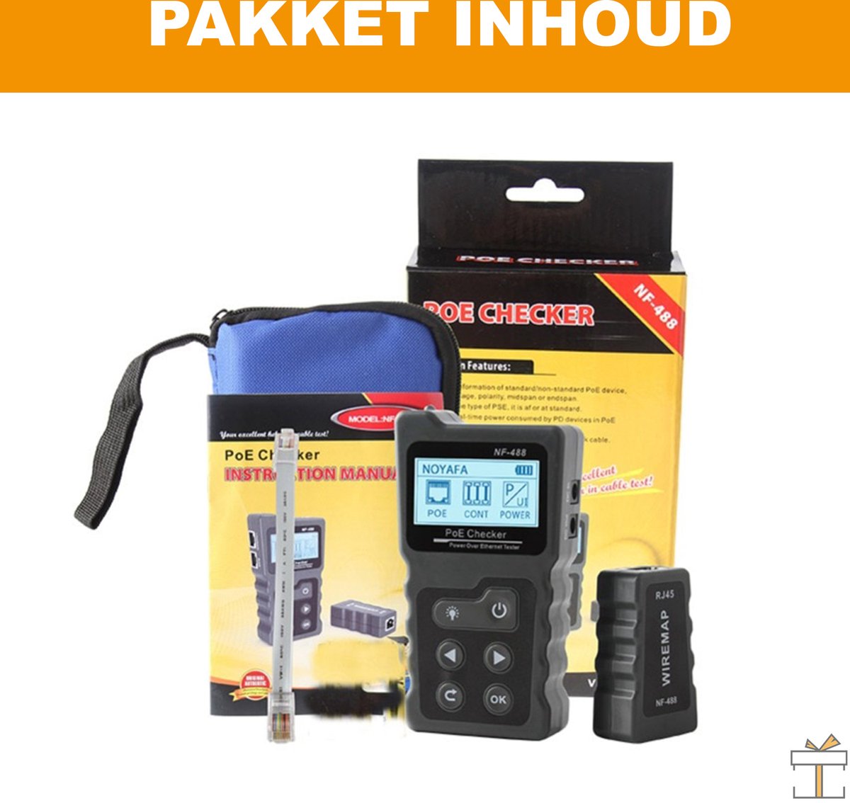 Happyment® Netwerk kabeltester - met Draadzoeker - Kabelzoeker - UTP Tester set - RJ45, RJ11, BNC, USB - Black friday - Kerstcadeau