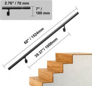 Trapleuning 152cm - Anti slip - Balustrade - Binnen en buiten - Houders - Leuningen voor Trappen - Staal - Met trapleuninghouders - 200KG