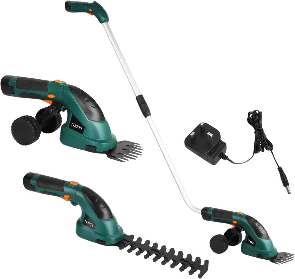 Elektrische heggenschaar - Met accu - 2 in 1 - Telescopische takkenschaar - Snoeischaar - Draadloos - Telescopisch - Steel - Groen