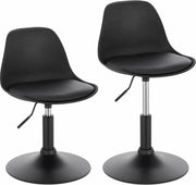 Mini Barkruk Diva - Zwart - Set van 1 - Kleine ronde kruk - Keuken - Barstoel - Kunstleer - Verstelbaar in hoogte - Zithoogte 37-49cm