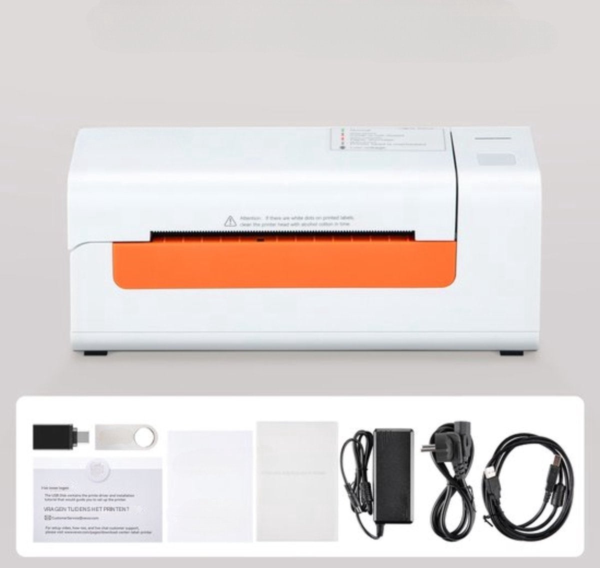 Happyment Thermische Labelprinter - Verzendlabels - Usb - 60 Labels p/m - 203DPI -Wit