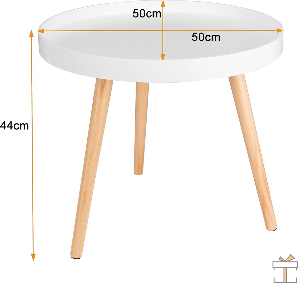Bolt Edge Bijzettafel - Rond - Koffietafel - Modern Ontwerp - 50x44cm