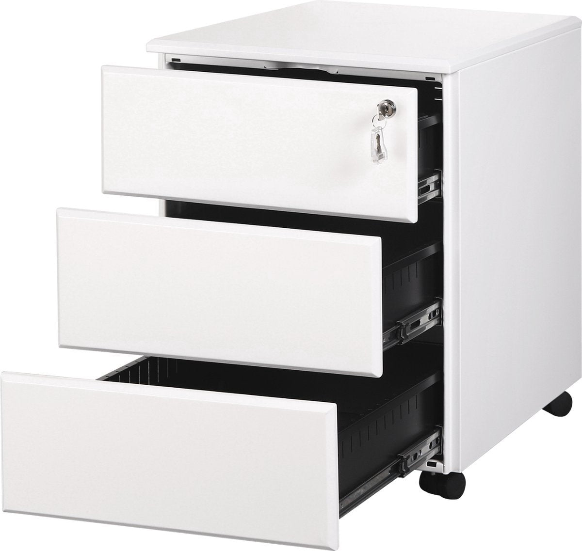 Bolt Edge Luxe Archiefkast - Zwart - Dossierkast met Slot - Bureaukast - 39x52.4x54 cm