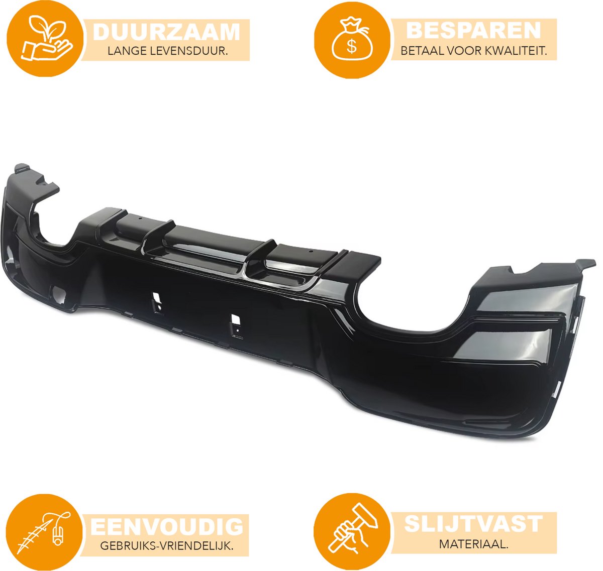 Voorbumper Splitter - C43 Look - Gloss Zwart - Voor Mercedes C-Klasse W206/S206 AMG (2022-2024) - Auto Accessoires