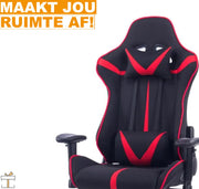 Happyment Luxe Gamestoel Nero - Gaming stoel verstelbaar in hoogte - Chair - Ergonomische bureaustoel - Zwart met rood