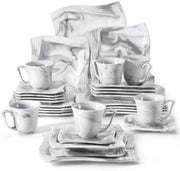 Chateau Bordenset – Dinerborden – 6 persoons – 30 delig – Wit Keramisch – Ontbijtborden – Elegant tafelservies