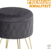 Bolt Edge Velvet Barkrukken - Zwart - Ergonomisch - Met Rugleuning - Set van 2 - Zithoogte 59-81cm