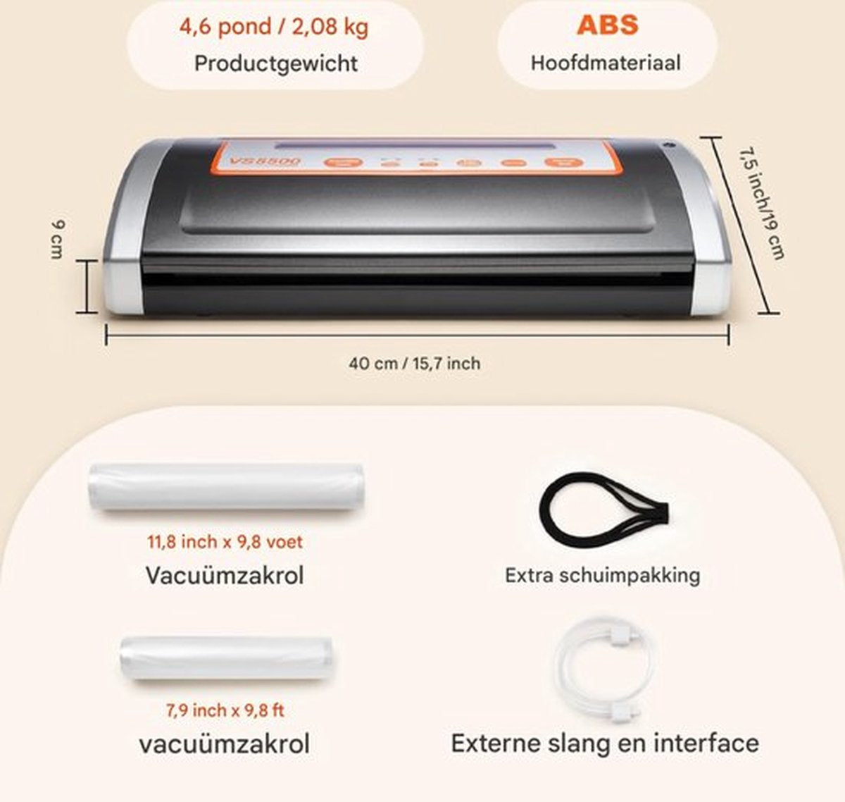 Vacuümsealer deluxe - Vershouder - Houdbaarheid - Krachtige vacuümverzegeling - seal machine