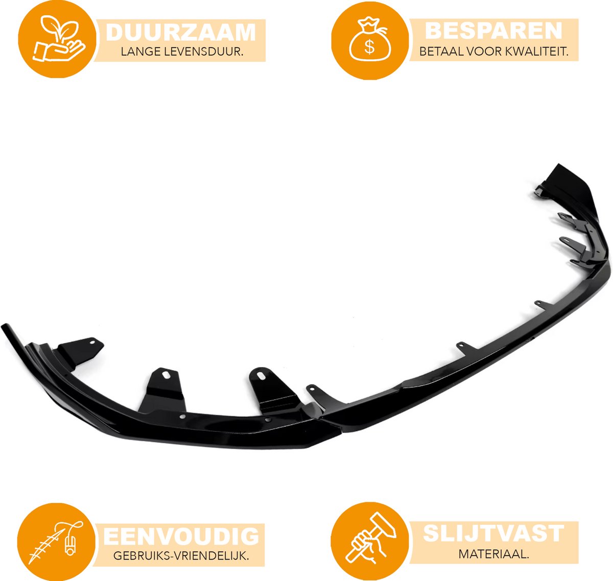 Voorbumper - Voor BMW 2-Serie G42 M Sport 2022-2024 - Auto accessoires - Splitter lip - Gloss Zwart