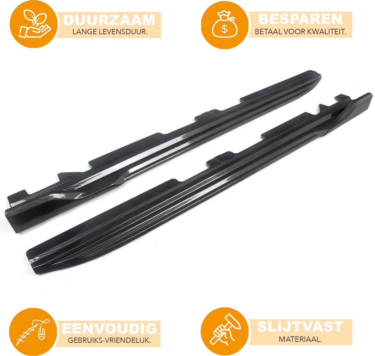 Side Rokken Splitter Uitbreiding - Carbon Look - Voor BMW X3/X3M G01 & X4/X4M G02 (2018-2023) - Auto Accessoires