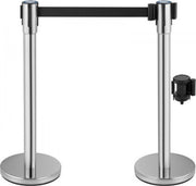 Afzetkoord - 2 meter - Afzetpalen - Afzetlint - 285x285mm - Wachtrij Stanchion Barrières - 2M Touw - 2 Paaltjes