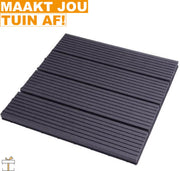 Happyment Vlondertegel 11 stuks - Terrastegel Antraciet - Terrasplanken - Tuintegel - Balkon, buiten vloer - 30x30cm