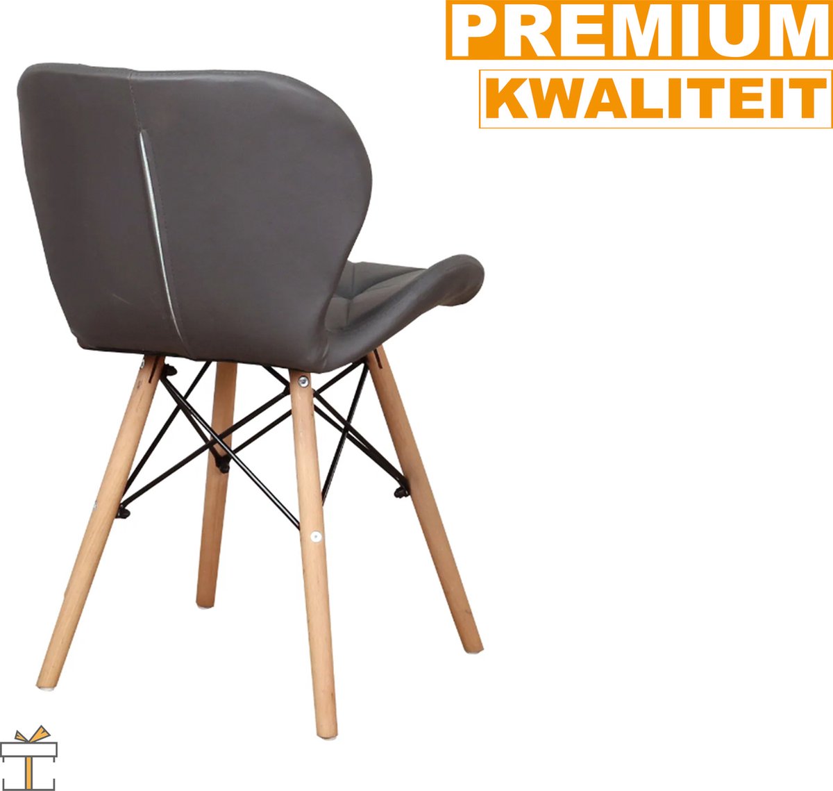 Happyment Moderne Eetkamerstoelen Grijs - Set van 8 - Woonkamerstoelen - Zithoogte 38cm - Keukenstoelen - Kuipstoel