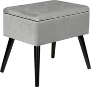 Bolt Edge Poef met Opbergruimte - Grijs - Zitkist - Voetenbank - Hocker - Praktisch & Luxe
