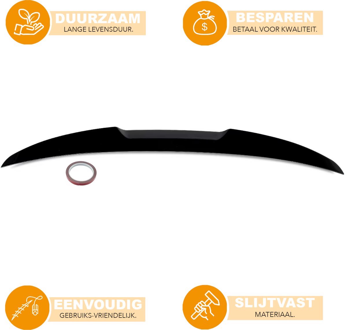 Happiq Spoiler Blade Torin - BMW 8 Series G16/F93 M8 840i/M850i - glanzend zwart