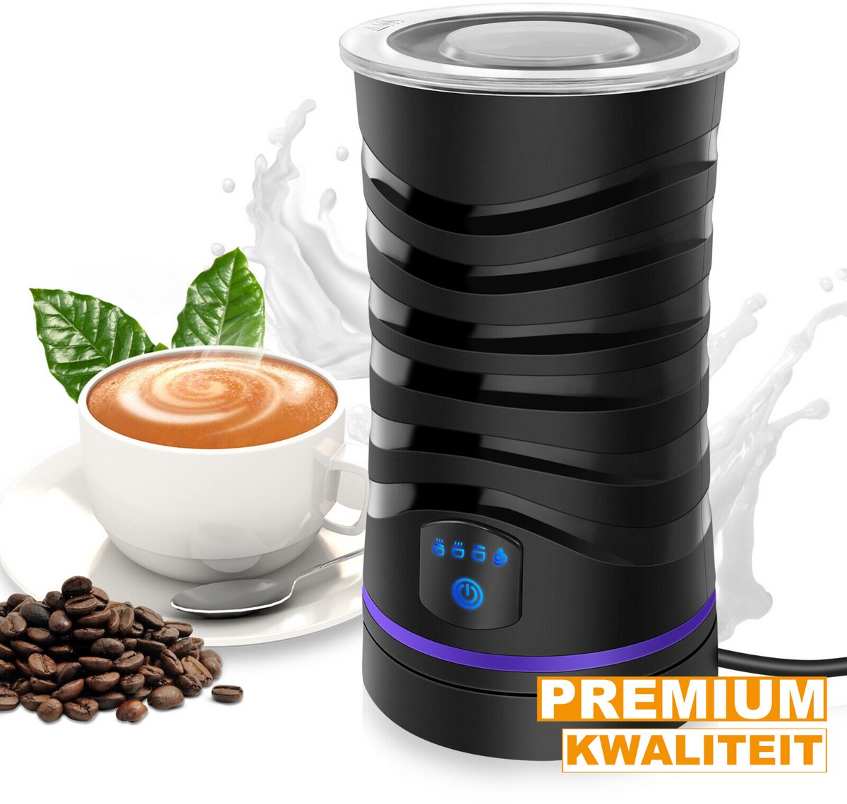 Automatische Elektrische Melkschuimer - 4 in 1 - 1500W - Stoomboot Schuimer - 600ml Warm & Koud Schuimer voor Latte & Koffie