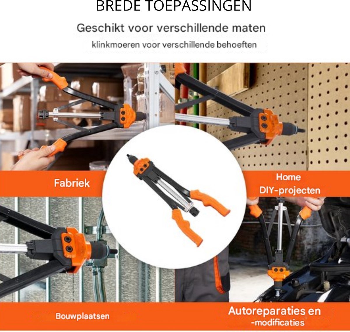 Klinknagel PRO - Moer Set - Popnagel Gereedschapset - 70 Stuks - Met Koffer - Oranje