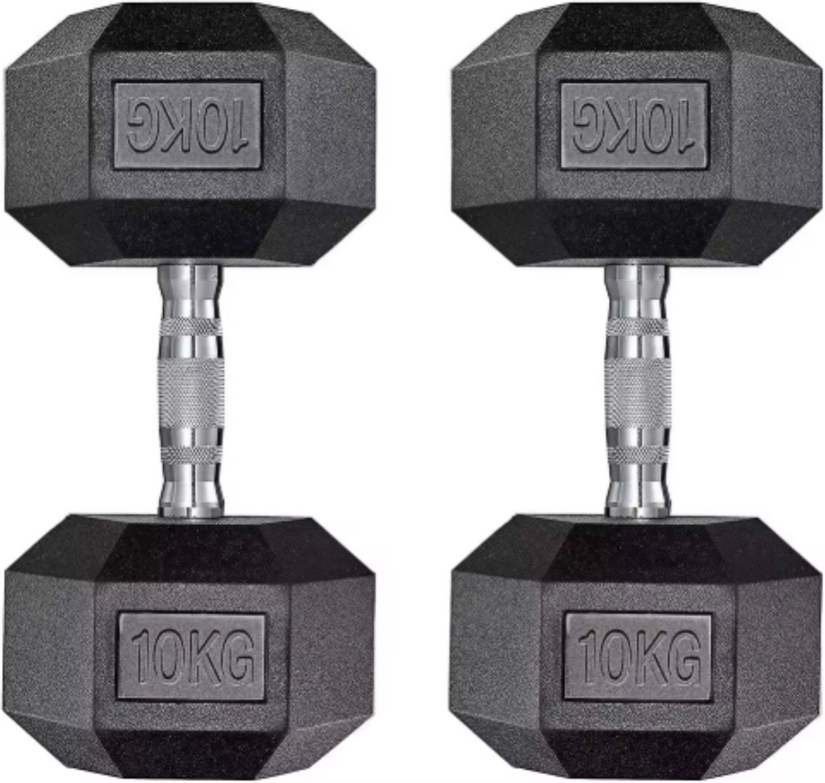 Halterset Valora - Gewichten - Halters - Voor Krachttraining & Thuisfitness - Compacte Stalen Dumbbells van 10 kg - Set van 2