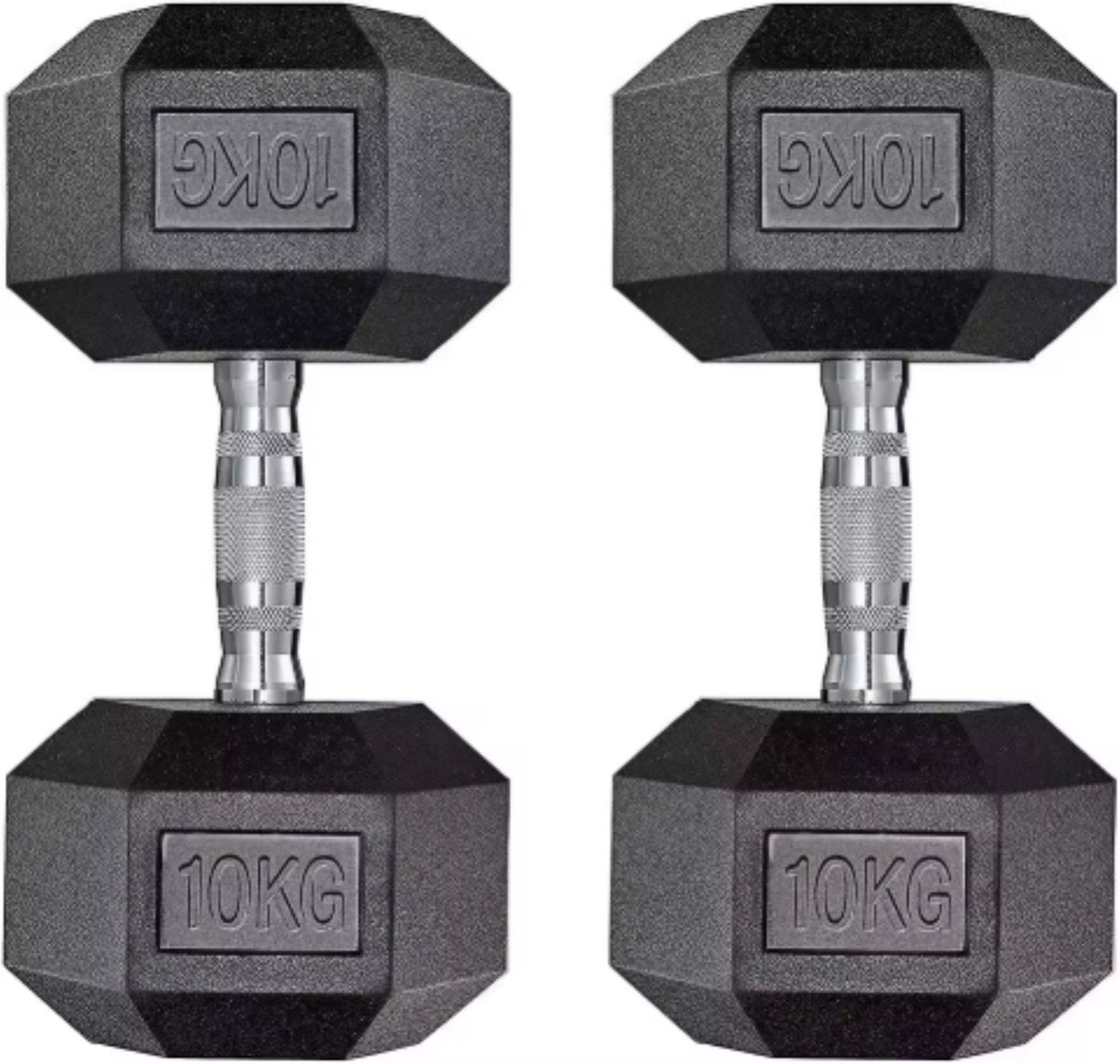 Halterset - Gewichten - Halters - Voor Krachttraining & Thuisfitness - Compacte Stalen Dumbbells van 10 kg - Set van 2